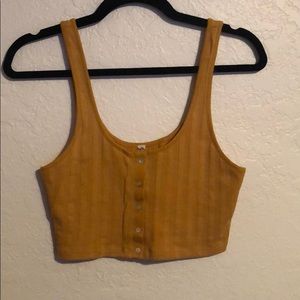 Free people yellow cropped tank top